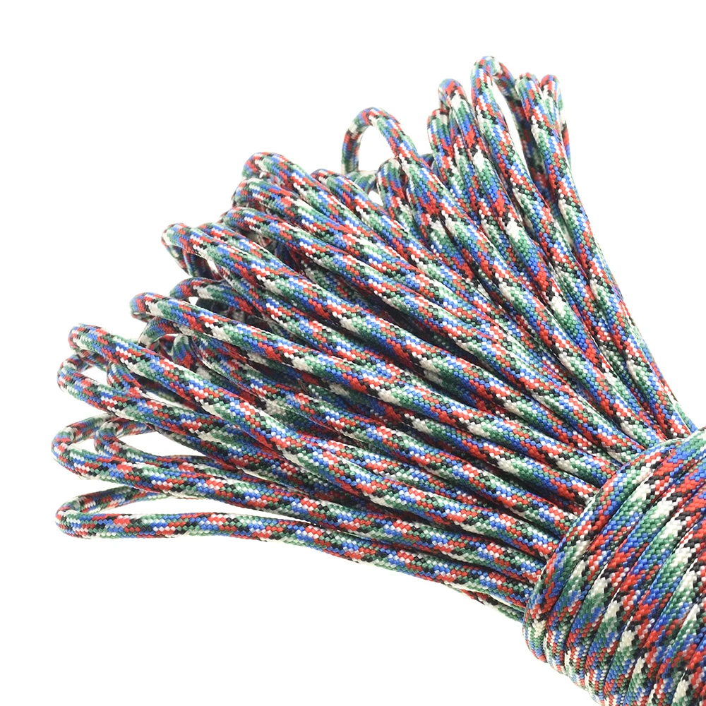 Cordón de paracaídas Paracord de 100 pies, 550, Mil Spec tipo III, núcleo de 7 hebras para escalada, Camping, pulsera con hebillas, 1 Uds. - imagen 5