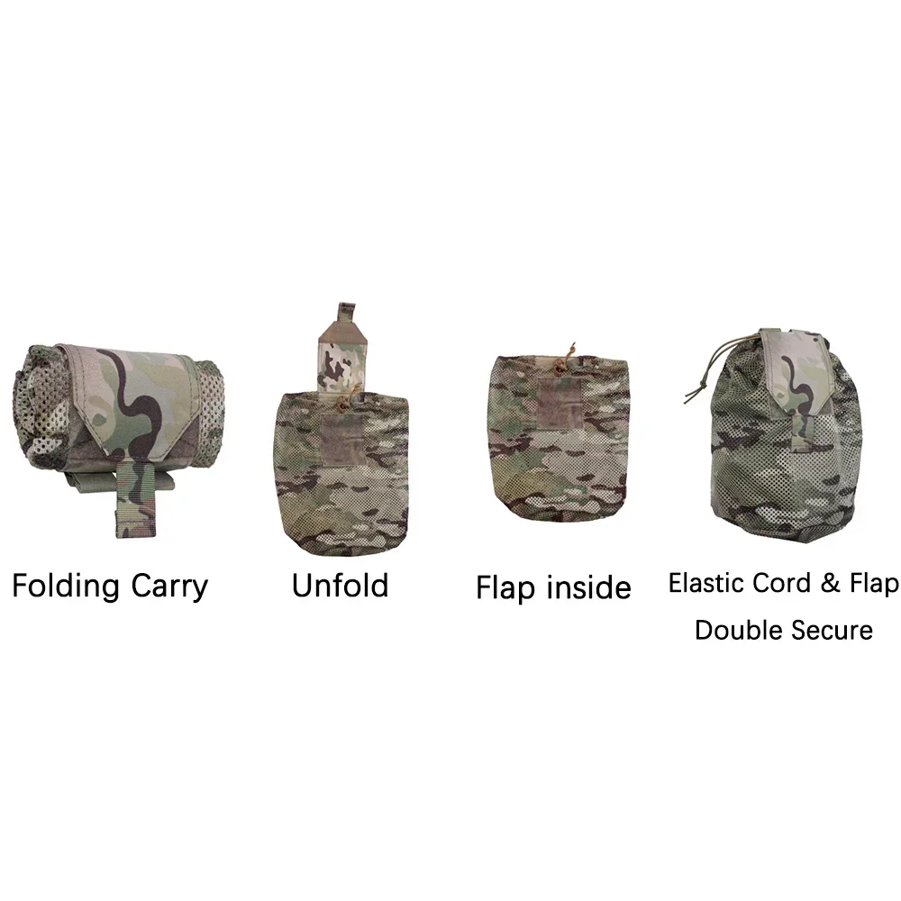 Bolsa táctica enrollable Mag, bolsa de malla para revistas, munición, Mini bolsillo de red plegable, bolsa EDC para tiro al aire libre, bolsa de caza - imagen 5