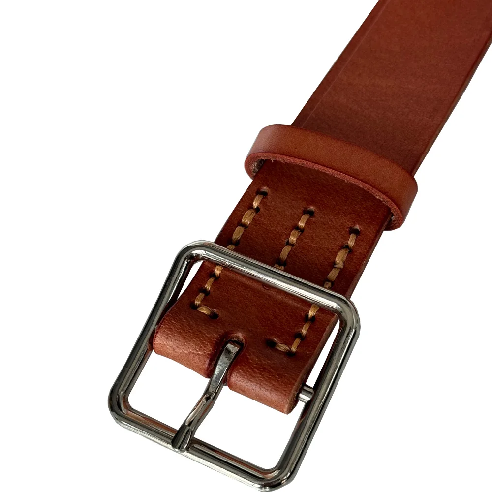 Cinturón de piloto Retro de la Segunda Guerra Mundial, piel de vaca pura hecha, 125cm, cinturón para hombre y equipo de soldado duradero - imagen 5