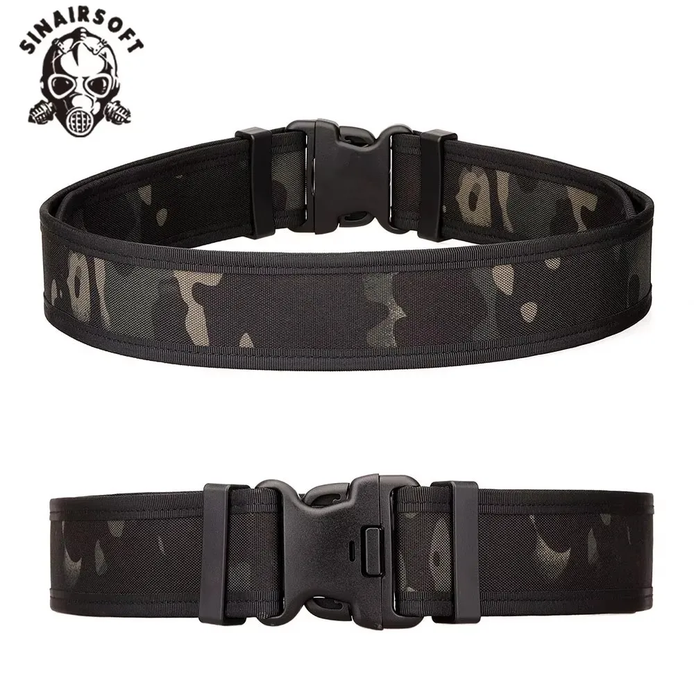 Cinturón táctico Molle de nailon con doble hebilla, cinturón ajustable de entrenamiento resistente, accesorios de caza - imagen 3