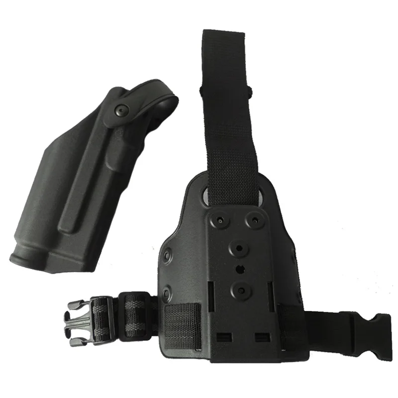 Funda táctica para pierna de pistola Airsoft de caída rápida para 17 19 23 31 32 funda de transporte para pistola de tiro de caza con linterna - imagen 3