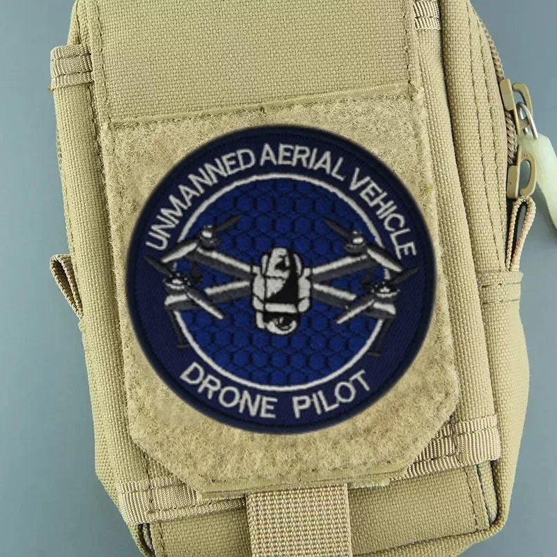 Parche bordado de piloto de Dron, pegatina para ropa, gancho, parches militares, apliques para mochila, insignias de moral táctica, emblema - imagen 3