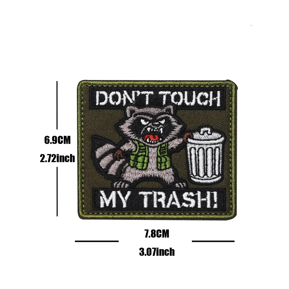 Parche Chevron bordado "Raccoon", chaleco táctico, sombreros con gancho y bucle, insignia de moral, pegatinas para mochila, parches para brazalete para ropa - imagen 3