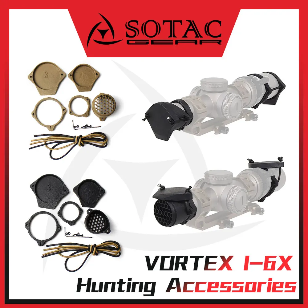 SOTAC táctico para VORTEX 1-6X, óptica de puntería, cubierta de lente de RifleScope, Protector de tapa de nailon, vista de punto rojo, cubierta antipolvo de ocultación rápida