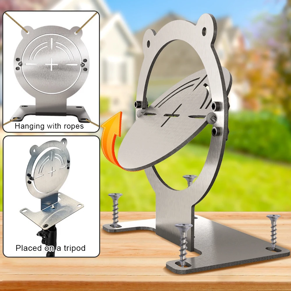 Objetivo de tiro de metal 360 ° Objetivo giratorio, objetivo oscilante giratorio para pistola Airsoft BB, entrenamiento de tiro de Paintball - imagen 4