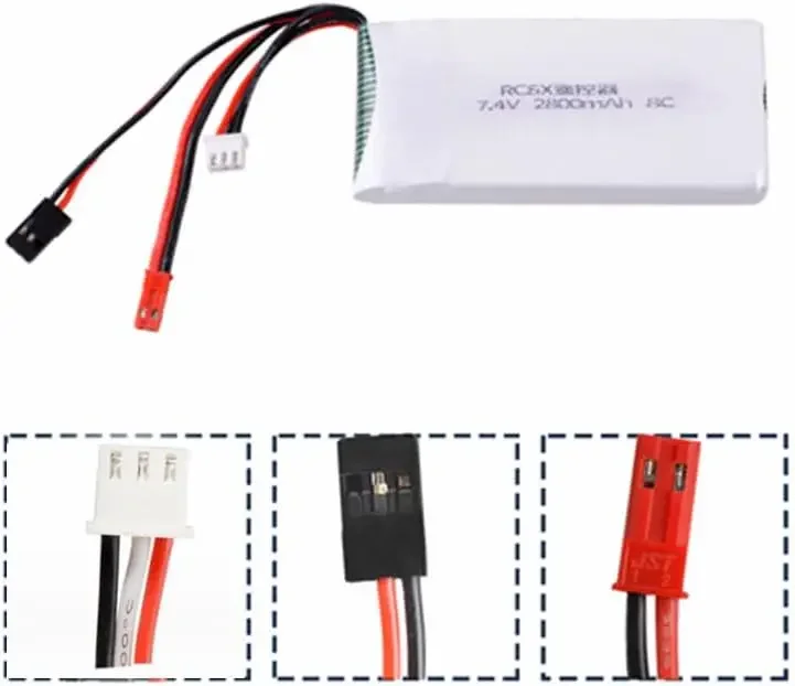 RadioLink RC8X 8CH transmisor Lipo batería 7,4 V 2800mAh 8C JST enchufe con cargador para vehículo RC modelo RC6GS 4GS Radio de pistola - imagen 2
