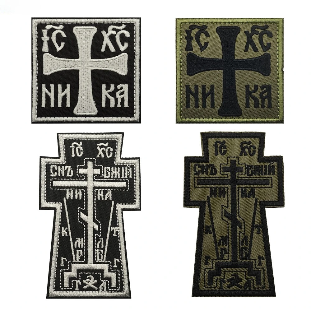 Parche táctico bordado insignia cruzada para coser o planchar