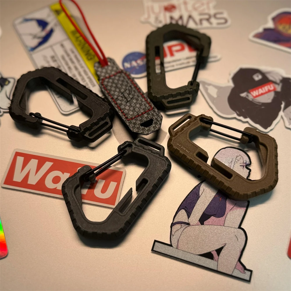 Llavero táctico multifuncional de gancho rápido, hebilla en D, luminoso, supervivencia, guante, mochila, accesorios de bricolaje - imagen 4