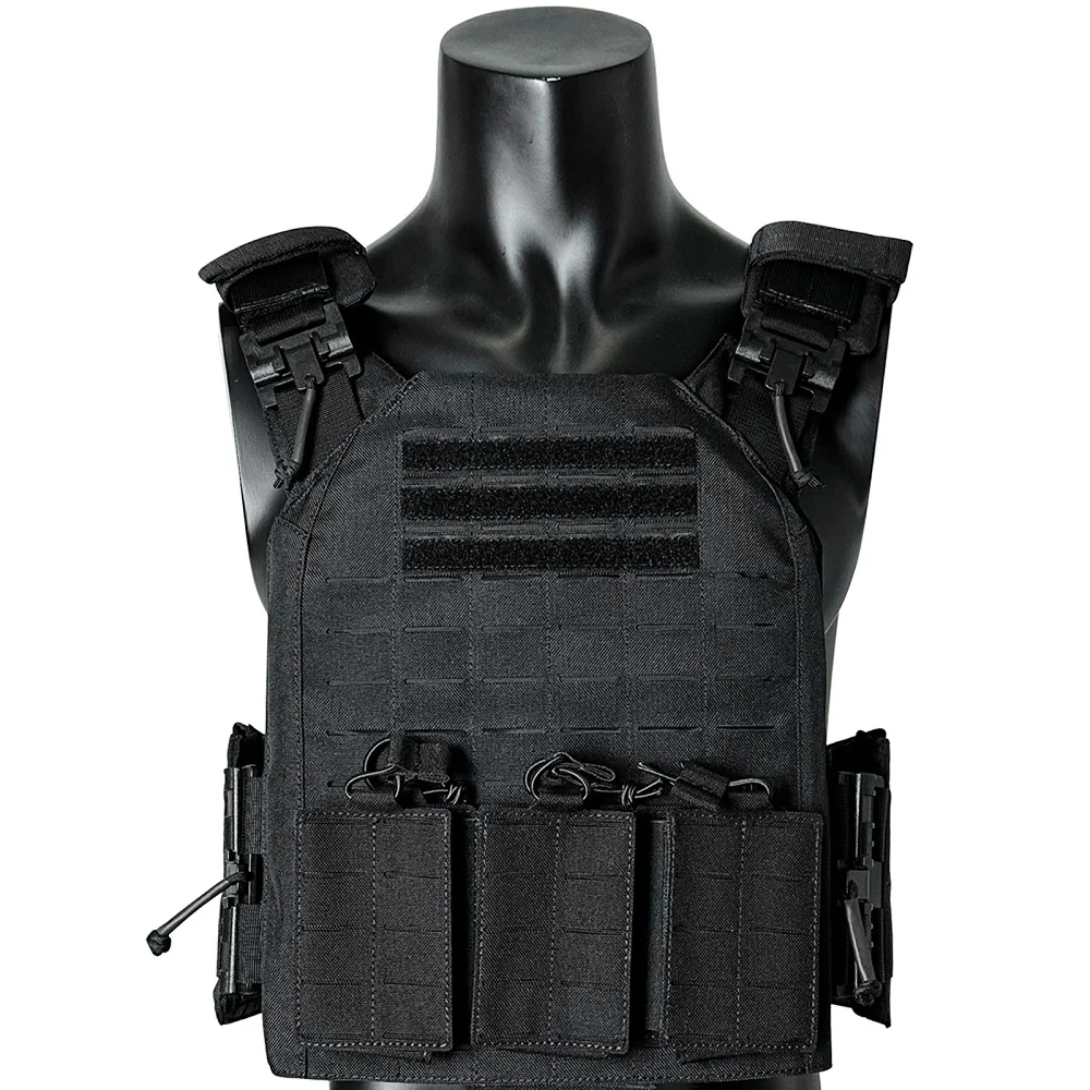 EMERSONGEARS con bolsa triple, chaleco táctico ligero, traje de corte láser, chaleco de nailon modular de liberación rápida, equipo MOLLE - imagen 4