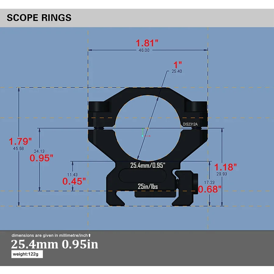 Discovery-anillos de alcance de 25,4mm para riel Picatinny Cnc 7075, accesorios de caza de aluminio de aviación, anillo de montaje para exteriores - imagen 5