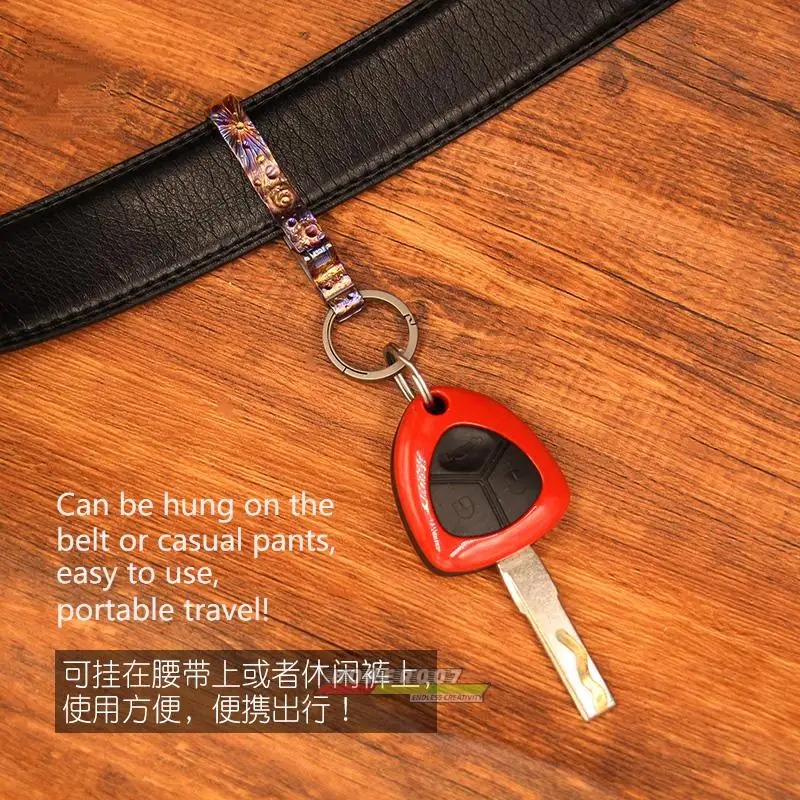 LLavero de titanio para cinturón de coche para hombre, pantalones de chándal para colgar en la cintura, hebilla de cinturón colgante - imagen 4