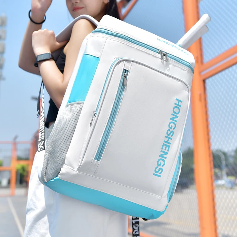 Mochila para raquetas de tenis y bádminton con bolsillo para zapatos, bolsas de entrenamiento para deportes al aire libre, almacenamiento grande para ordenador portátil para estudiantes, bolsa de viaje - imagen 2