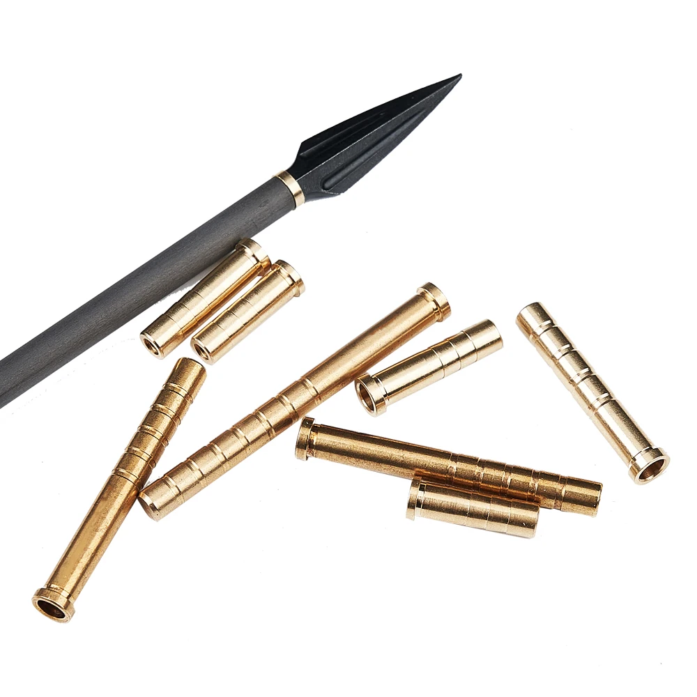 Inserto de tiro con arco de 6 uds., conexión de cobre 37/50/100/150/200sGrain apto para diámetro 6,2mm, eje de flecha, accesorios de tiro de caza - imagen 4