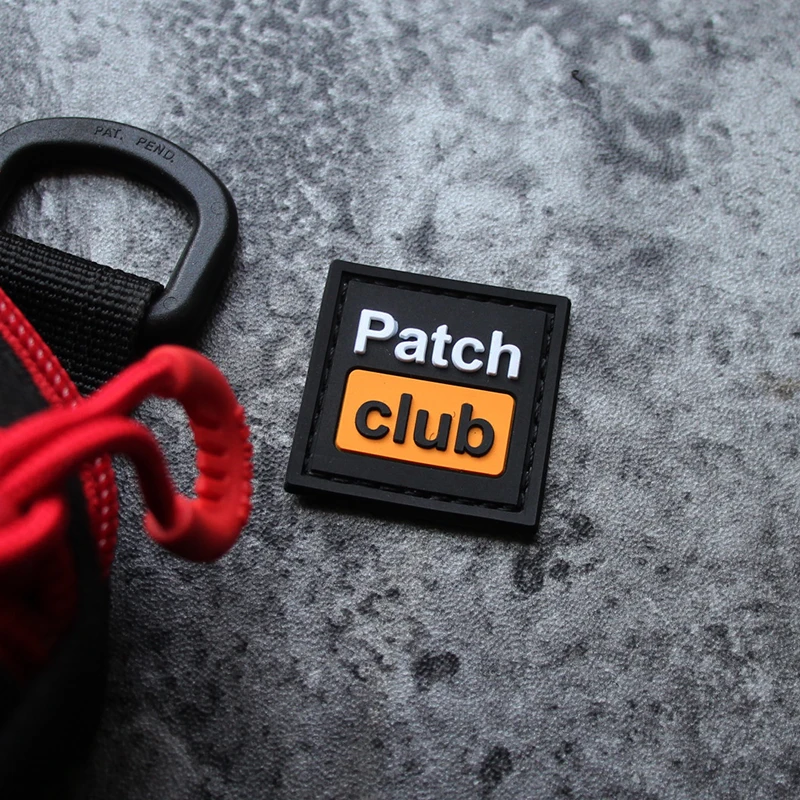 Mini cuadrado 3*3cm parche Club 3D PVC letras insignias tácticas de goma apliques de combate para ropa mochila decorar - imagen 4