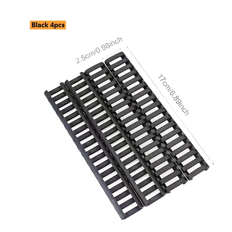 4 Uds. Cubiertas de goma suave para protector de escalera de riel de 20mm, protección de agarre mejorada para armas de fuego, apto para caza, accesorios para pistola de juguete - imagen 3