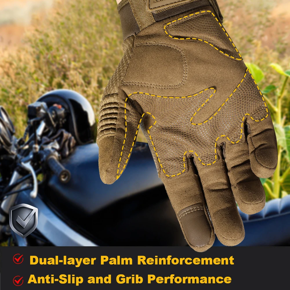 Guantes táctiles de dedo completo para motocicleta, equipo de protección de cuero PU para Motocross, carreras, motociclista, Enduro, hombres y mujeres - imagen 5