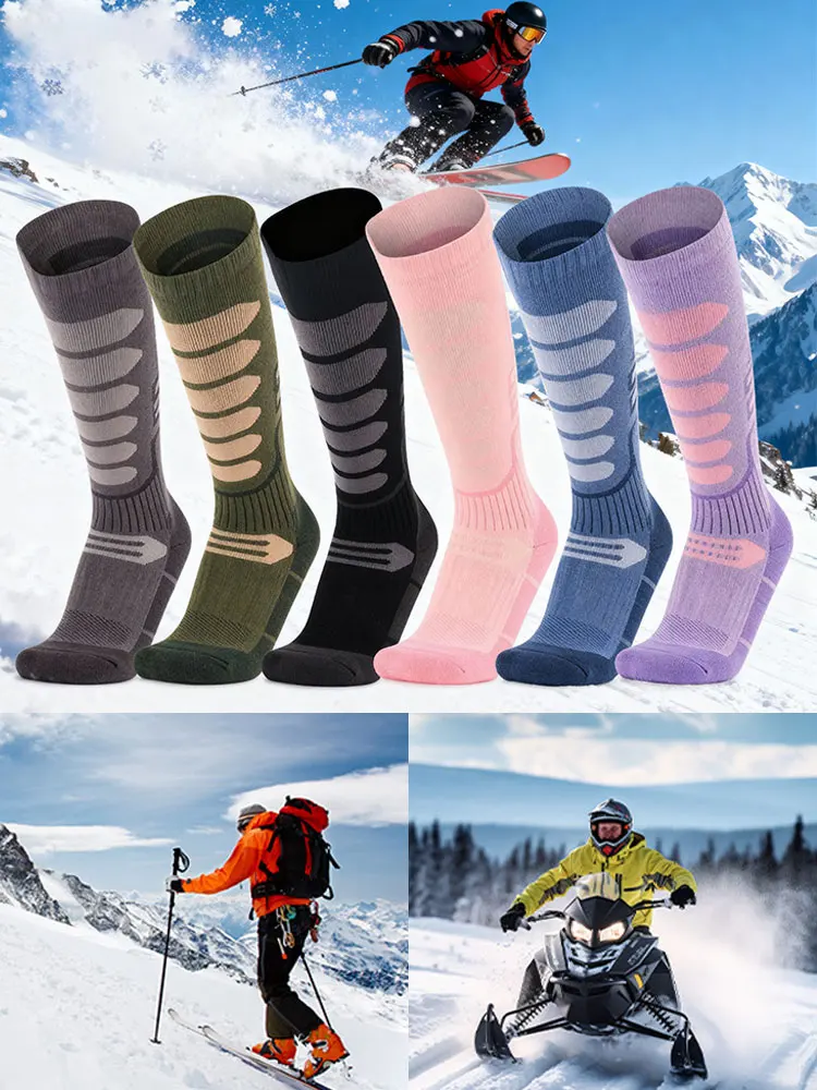 JSJM calcetines profesionales de esquí de invierno para adultos, calcetines para senderismo en la nieve, calcetines gruesos cálidos para deportes, Snowboard, ciclismo, calcetines de fútbol, regalos para hombres y mujeres - imagen 2