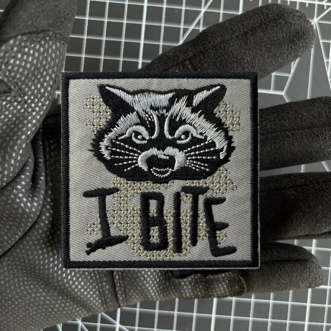 Parches tácticos de moral de mapache feroz para ropa, parche bordado de gancho y bucle, pegatina para mochila táctica del ejército militar - imagen 5