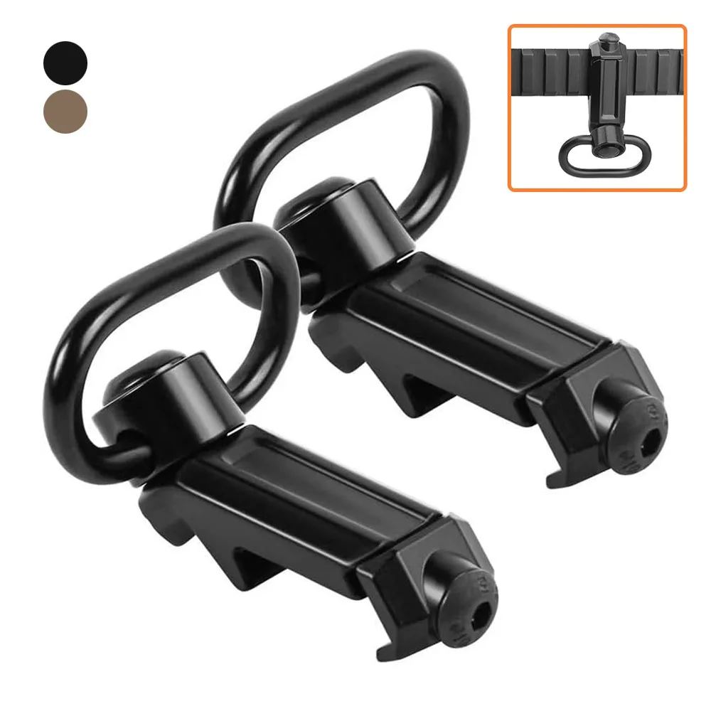 Adaptador de montaje giratorio para eslinga de pistola táctica, adaptador de ranura de riel desmontable rápido, compatible con adaptador de fijación de eslinga de Rifle de riel de 20mm