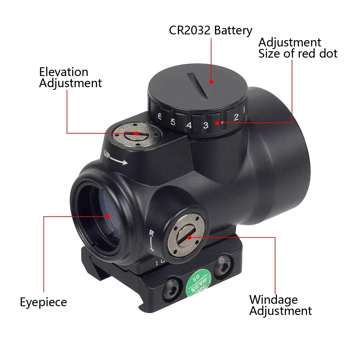 Airsoft MR 2MOA holográfico RM Red Dot mira telescópica caza equipo de francotirador iluminado para mira telescópica táctica ar15 de 20mm - imagen 3
