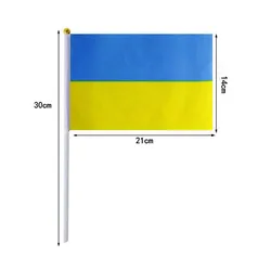 Banderas de Ucrania para agitar las manos, 14x21cm, 10 unidades por lote, venta al por mayor