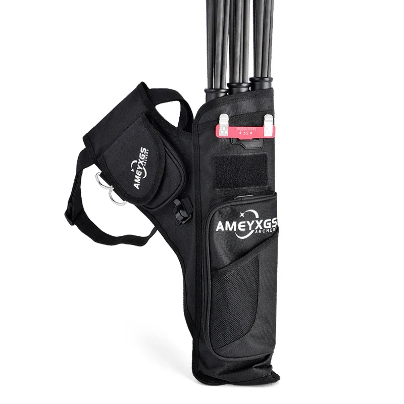 Carcaj de flecha de tiro con arco caso de flecha Riñonera de 3 tubos con capacidad para 20-30 piezas, flechas, carcaj de cadera, hebilla de cinturón ajustable, tiro de caza - imagen 4