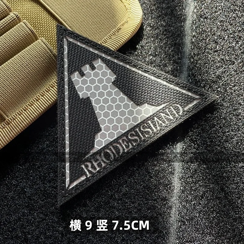Insignia de moral IR reflectante de Rhodes Island, accesorios de bolsa táctica, Parche de gancho y bucle, emblema binario de Anime Arknights para uniforme - imagen 3