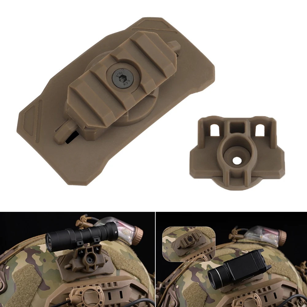 Adaptador de montaje para casco táctico 360 ° Girar para X300/X400/TLR-1/Surefir Series adaptador de lámpara Militar Airsoft accesorios para casco
