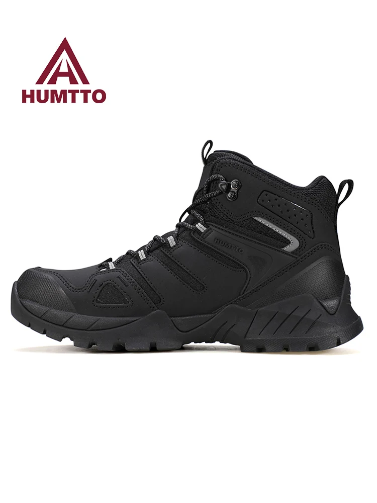 Zapatos de senderismo HUMTTO, botas de caza impermeables para hombre, botas tácticas de combate en el desierto, botas de trekking al tobillo, zapatillas cálidas de cuero de vaca para hombre - imagen 2