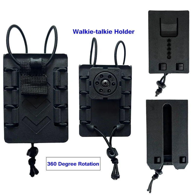 Molle-bolsa para walkie-talkie, cinturón de cintura, soporte para Radio, rotación de 360 grados, funda para interfono, bolsa para revistas, bolsa de caza - imagen 2