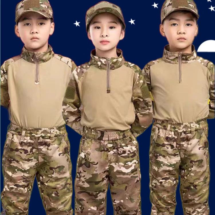 Uniforme táctico para niños, conjuntos de ropa de caza, trajes de camuflaje Airsoft para niños, entrenamiento de senderismo al aire libre para padres e hijos - imagen 4