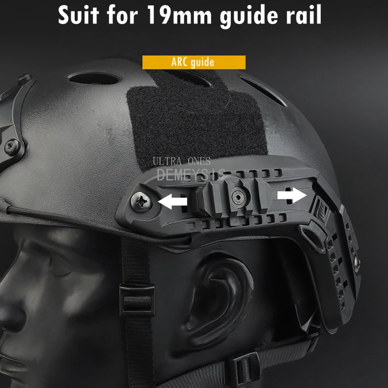 Rieles de guía lateral para casco táctico, adaptador de montaje rápido ajustable de 360 grados para caza al aire libre, accesorio para cascos de guerra - imagen 4