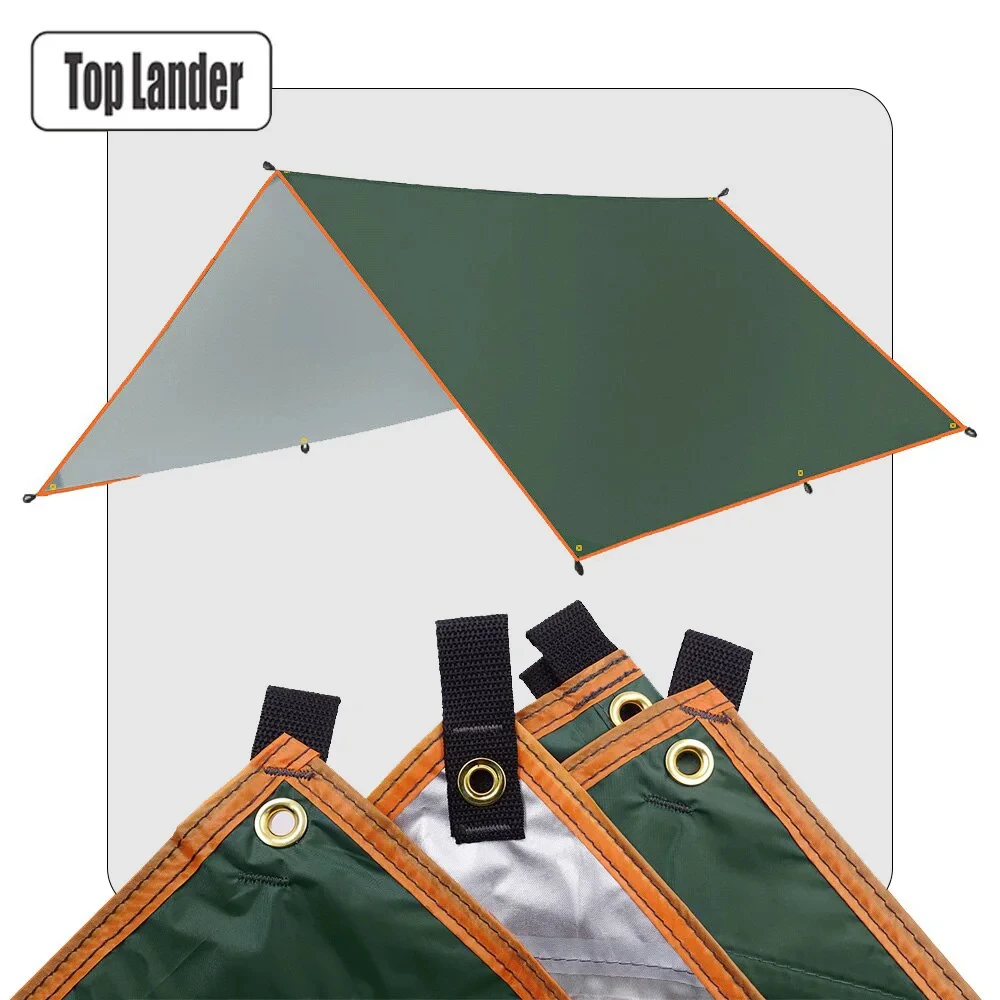 Lona impermeable para acampar, toldo grande ultraligero para jardín al aire libre, refugio solar para playa y Turismo, 4x4m, 5x3m, 4x3m, 3x3m - imagen 4