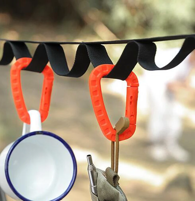 Hebilla de mochila táctica de 1/10 piezas, hebilla de escalada rápida, gancho de plástico, llavero en forma de D, equipo de Camping al aire libre - imagen 4