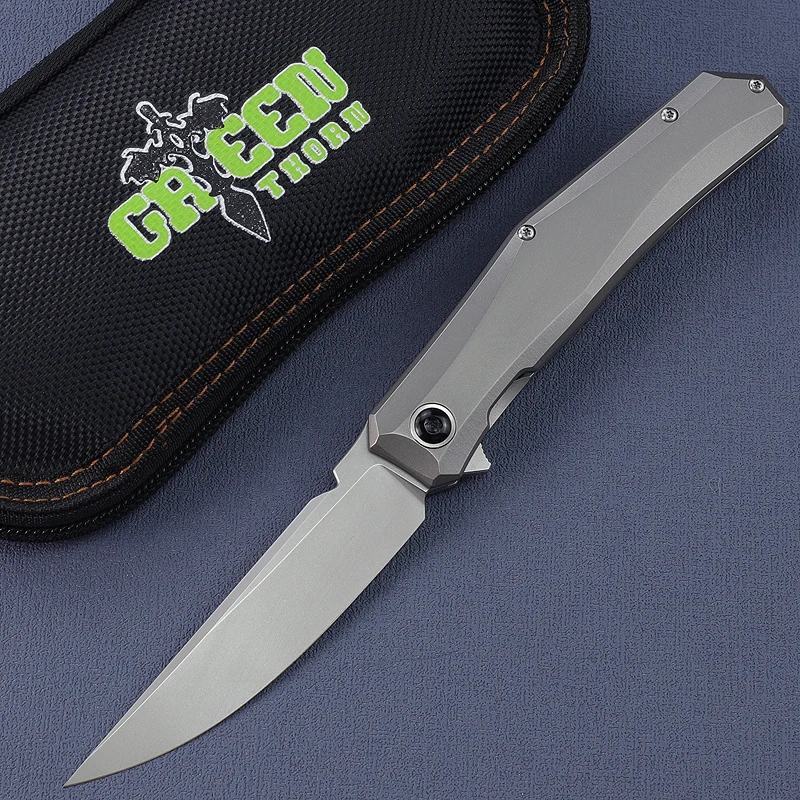 Espina Verde Mini Hoja Persa D2 – Cuchillo táctico con mango titanio - imagen 2