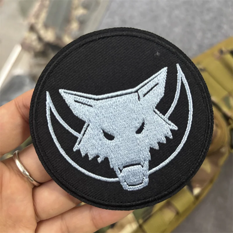 Parche bordado de animales, insignia de moral táctica, gancho, parches de lobo, ropa, mochila, pegatinas, brazalete