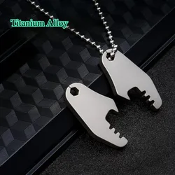 Colgante de titanio EDC mini abridor botellas llavero ligero