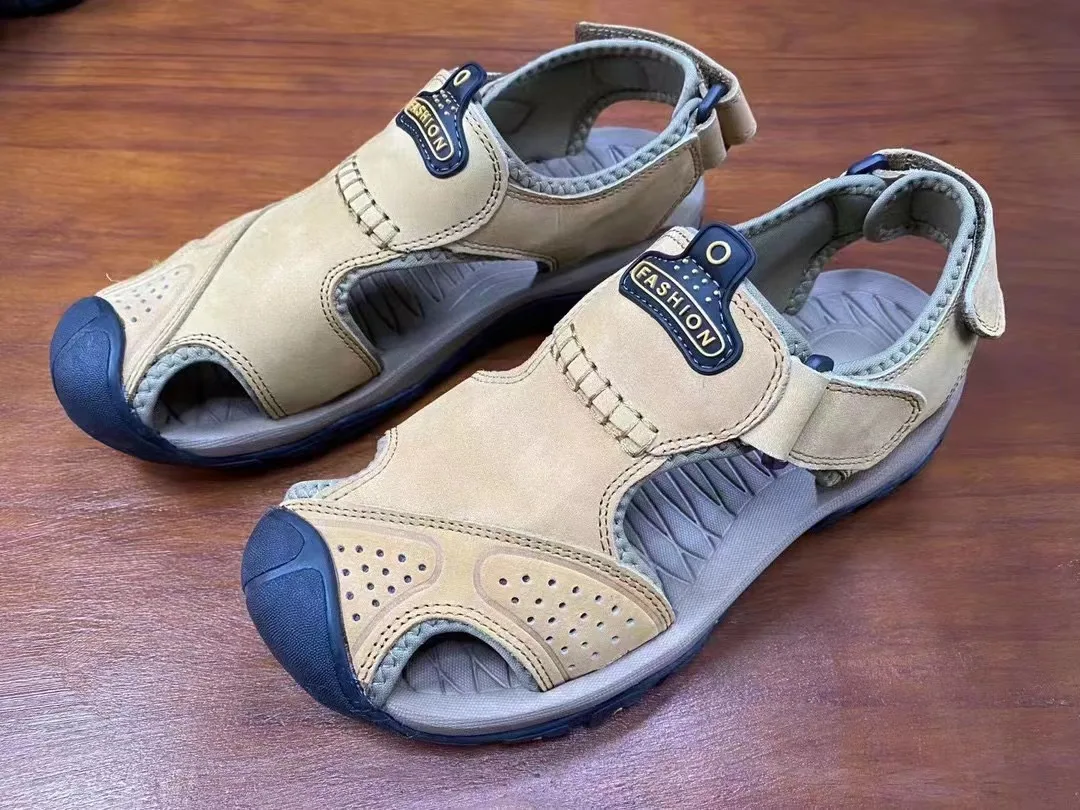 KOWM zapatos Upstream de cuero de vaca para hombre, zapatos acuáticos para exteriores, sandalias de malla transpirable, zapatos de agua, zapatillas de deporte de secado rápido para hombre - imagen 2