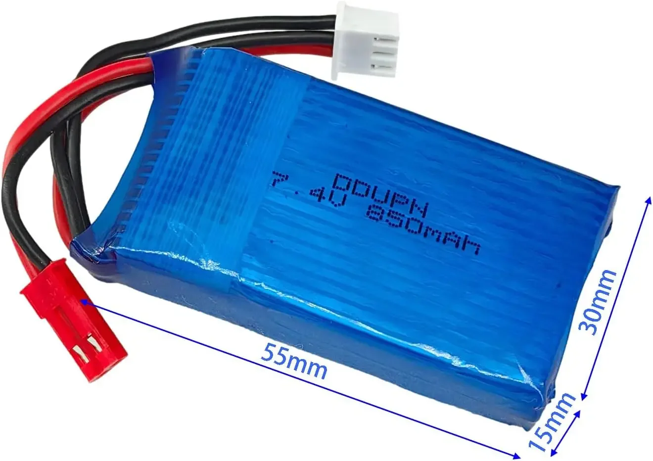 Batería LiPo de 7,4 V, 850mAh, 25C, 2S, enchufe JST con cargador 2 en 1 para RC, avión, helicóptero, Quad Copter, Dron FPV - imagen 2