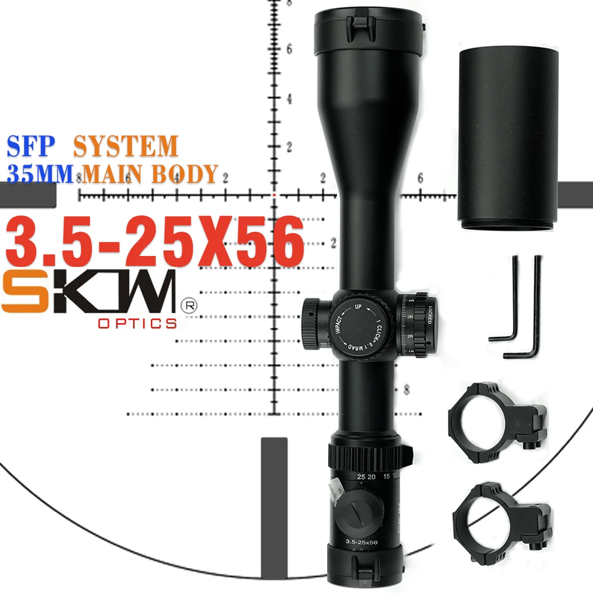 SKWoptics Anillas para visor táctico MIL-Dot de enfoque lateral