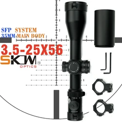 SKWoptics-Anillos tácticos para mira telescópica, enfoque lateral, caza Mil-dot, parasol de 56 mm, mira telescópica 3,5-25x56, se adapta a riel de 11 mm