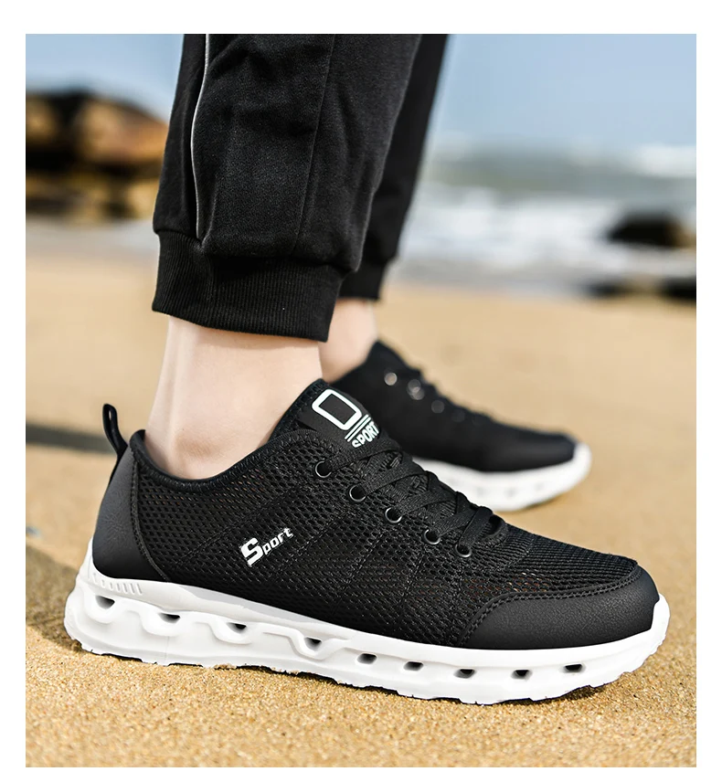 Zapatillas ligeras transpirables de malla – vista cenital