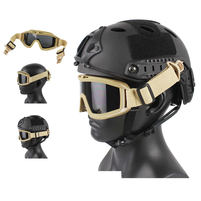 Riel de guía táctico Airsoft para Paintball, gafas para casco táctico rápido AF MICH IBH, equipos de caza - imagen 3