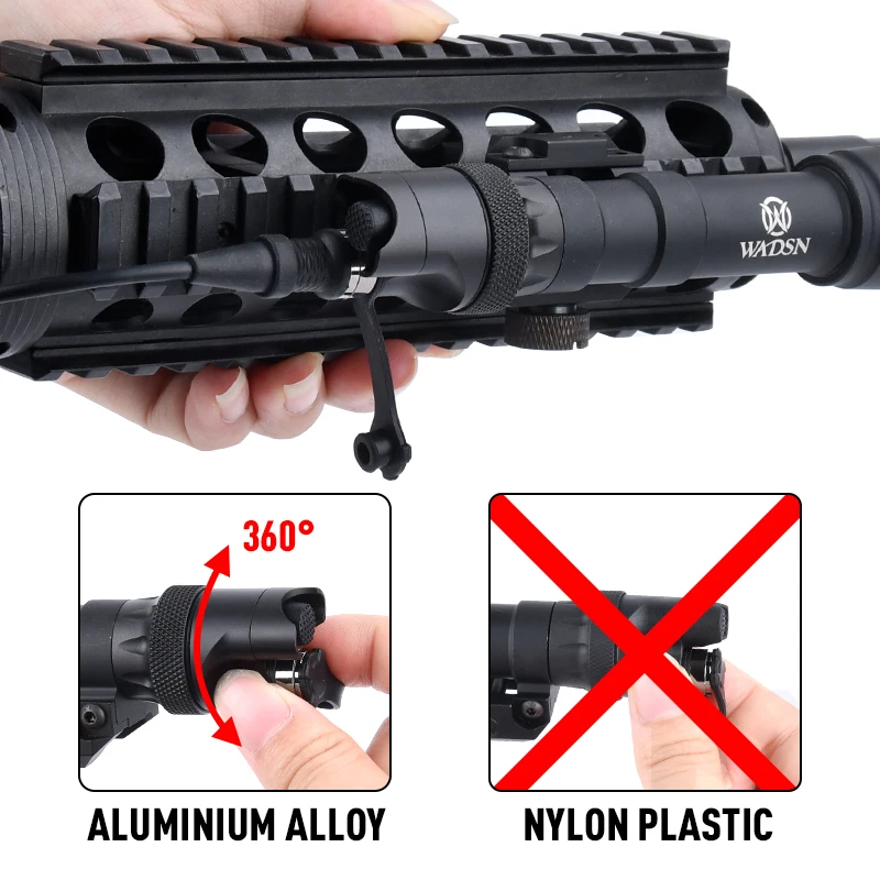 WADSN linterna táctica interruptor de tapa trasera de Metal M300 M600 luz de explorador interruptor de presión remota Airsoft arma de caza lámpara Surefir - imagen 4