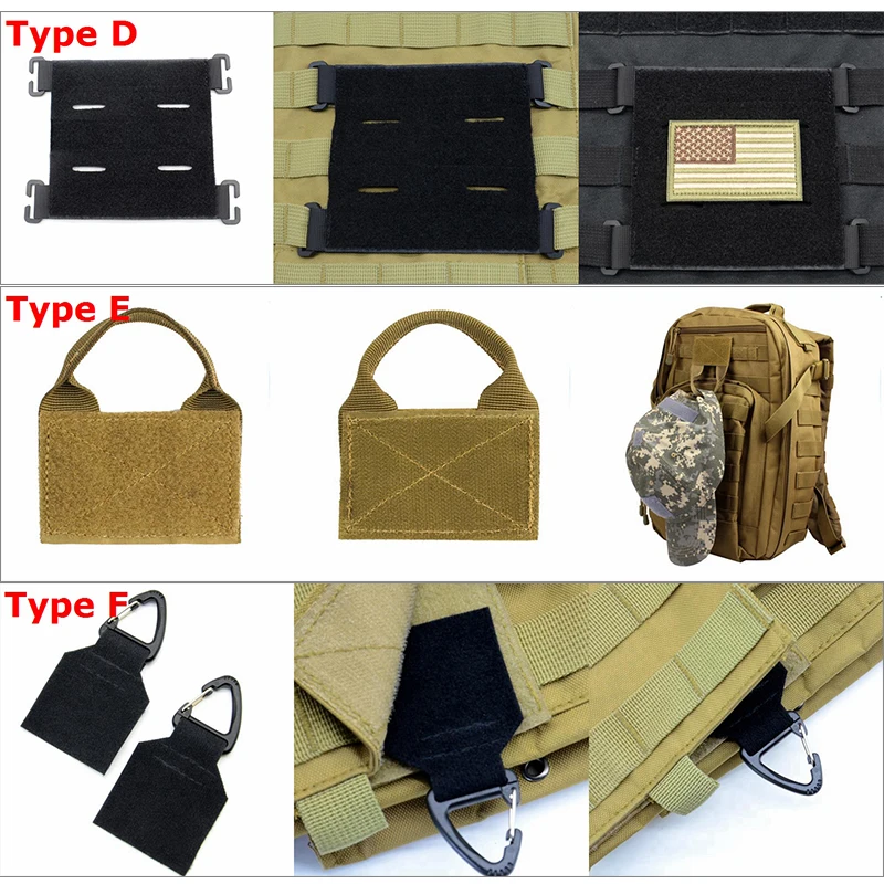 Panel de conexión Molle, panel adaptador de gancho y bucle para insignias de parche, panel táctico de gancho y bucle Molle para insignias y parches de insignia - imagen 2