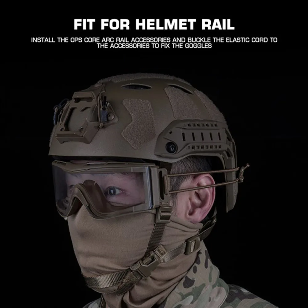 Juego de gafas tácticas W810, gafas protectoras de 3 lentes, a prueba de viento, a prueba de polvo, para disparar, Motocross, motocicleta - imagen 5