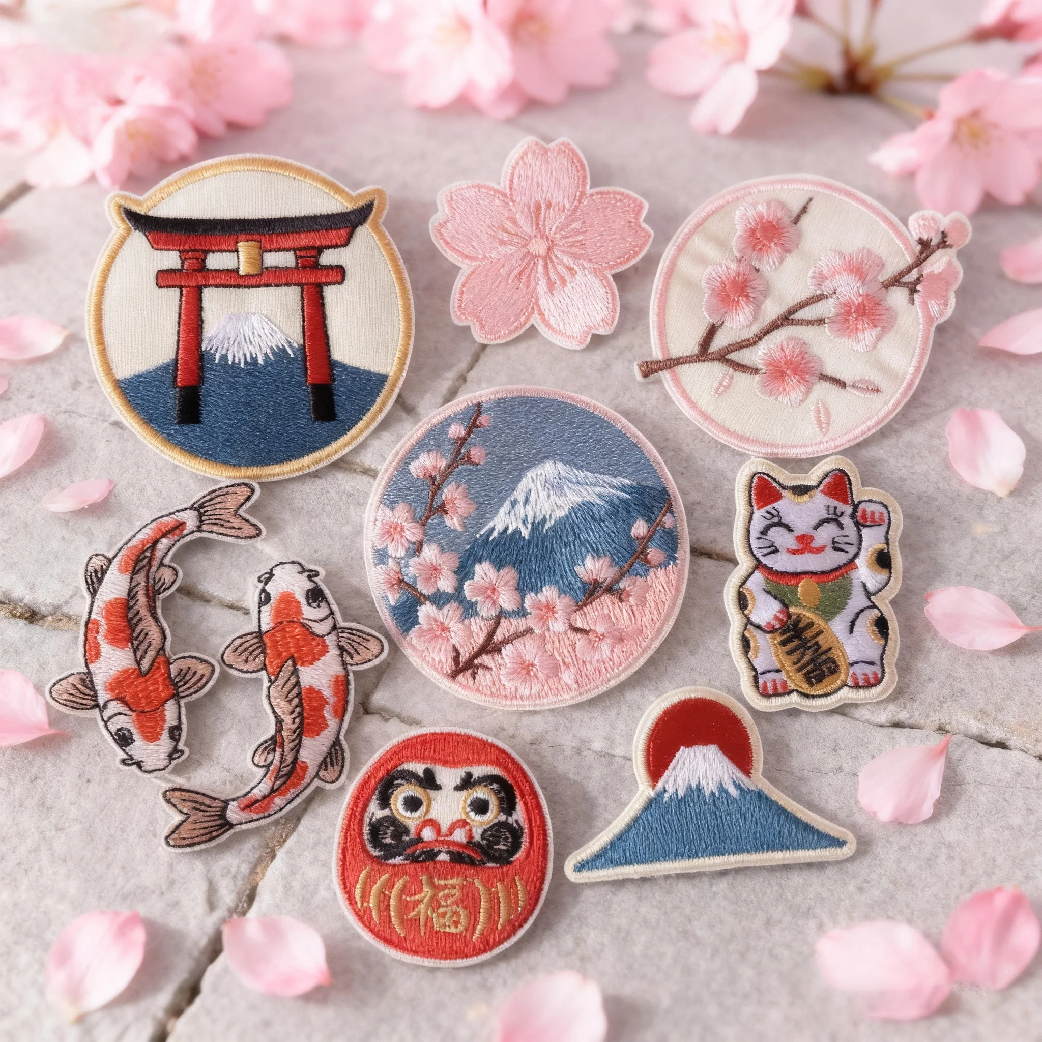 Parche bordado táctico MOLLE Maneki Neko Sakura suerte - imagen 2
