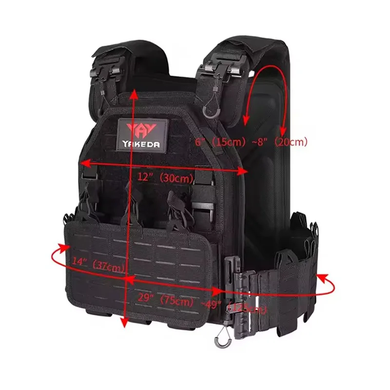 Chaleco de combate de supervivencia: nailon ligero 1000D, MOLLE compatible con uso militar/LE/EDC - imagen 3