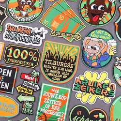 Parche bordado de cerveza Kruikenstad Peeenrijk, parches para planchar para ropa, parches bordados de Carnaval de Países Bajos en la ropa
