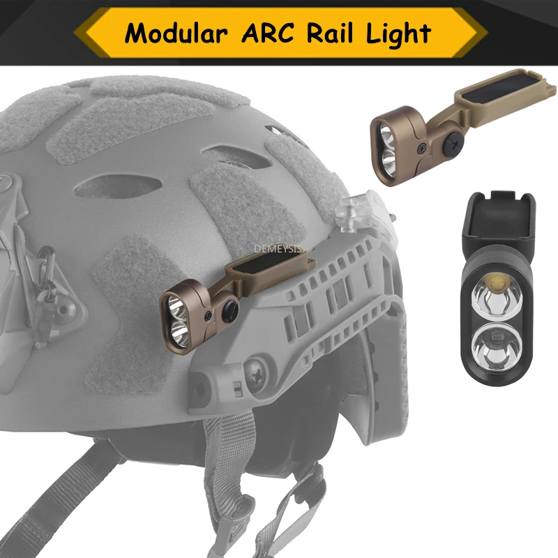 Lámpara de iluminación para casco táctico, luces LED IR/blancas para riel de arco Modular, accesorios para cascos de caza, equipo de entrenamiento Airsoft